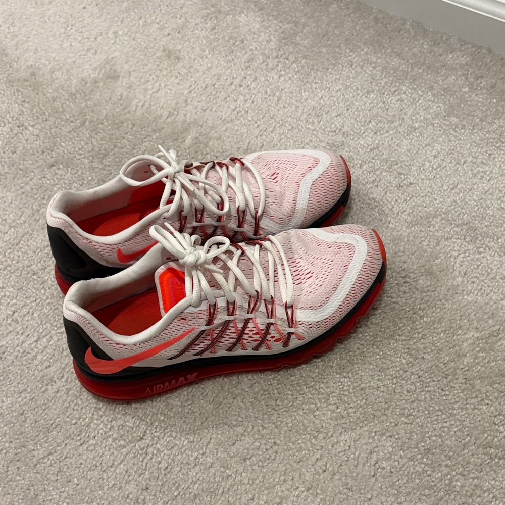 Nike men’s  Air Max White and Red Sneakers